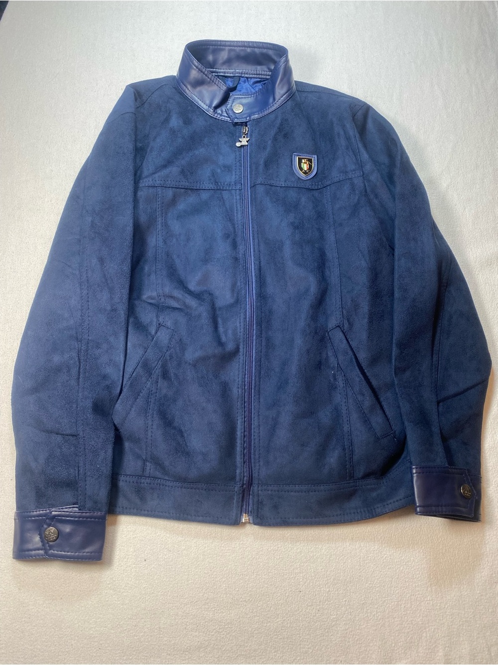 Collezioni Italia Navy Faux Suede Jacket size small